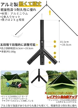 Amazon | Soomloomアルミポール テント・タープ設営用 直経28mm 5節