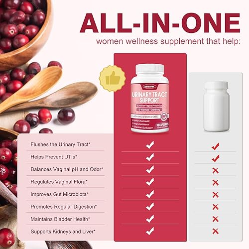 Miniatura 3 de ZEBORA Salud del tracto urinario para mujeres, probióticos vaginales para mujeres, salud digestiva y equilibrio del pH, suplementos de manosa D con