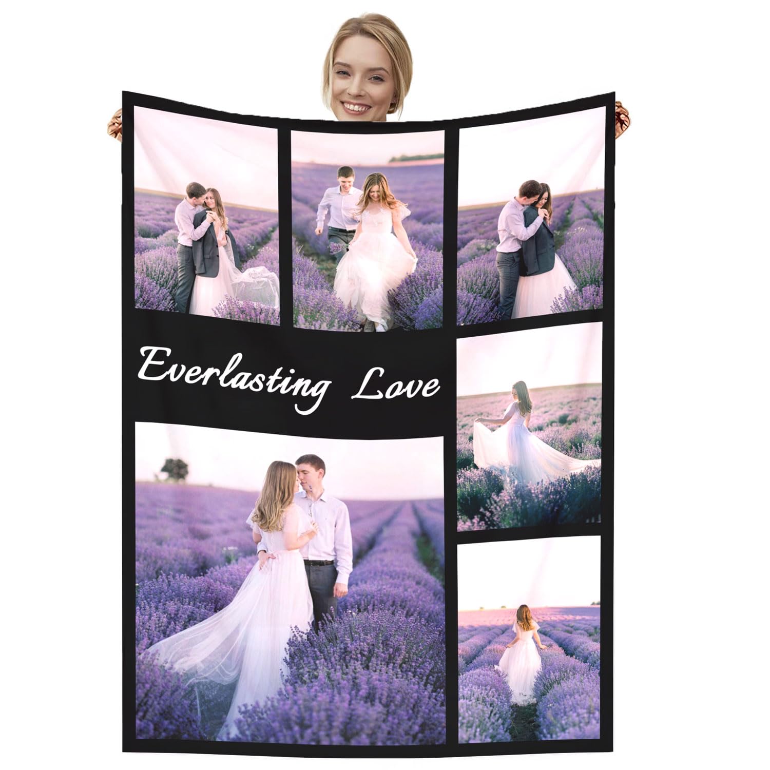 Dmkjdzsw personalised blanket，custom blanket， Soft Cosy Custom Blanket for Adults Kids，Personalised Gifts for Mum, Dad, Boyfriend-F-180 * 200CM