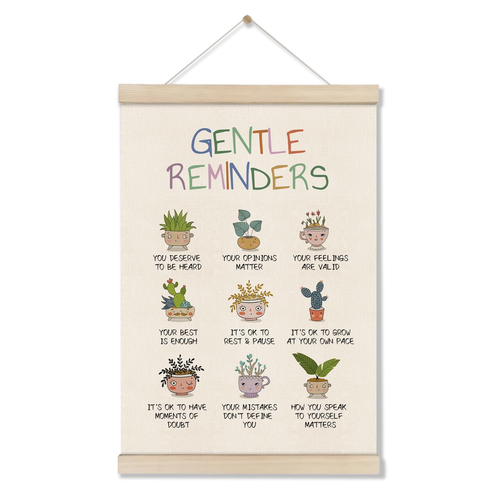 Motivational Wall Decor Gifts, Positive Affirmations wall decor, Mental Health Wall Art Poster 16x12 Inch, Teacher appreciation gifts, Gentle