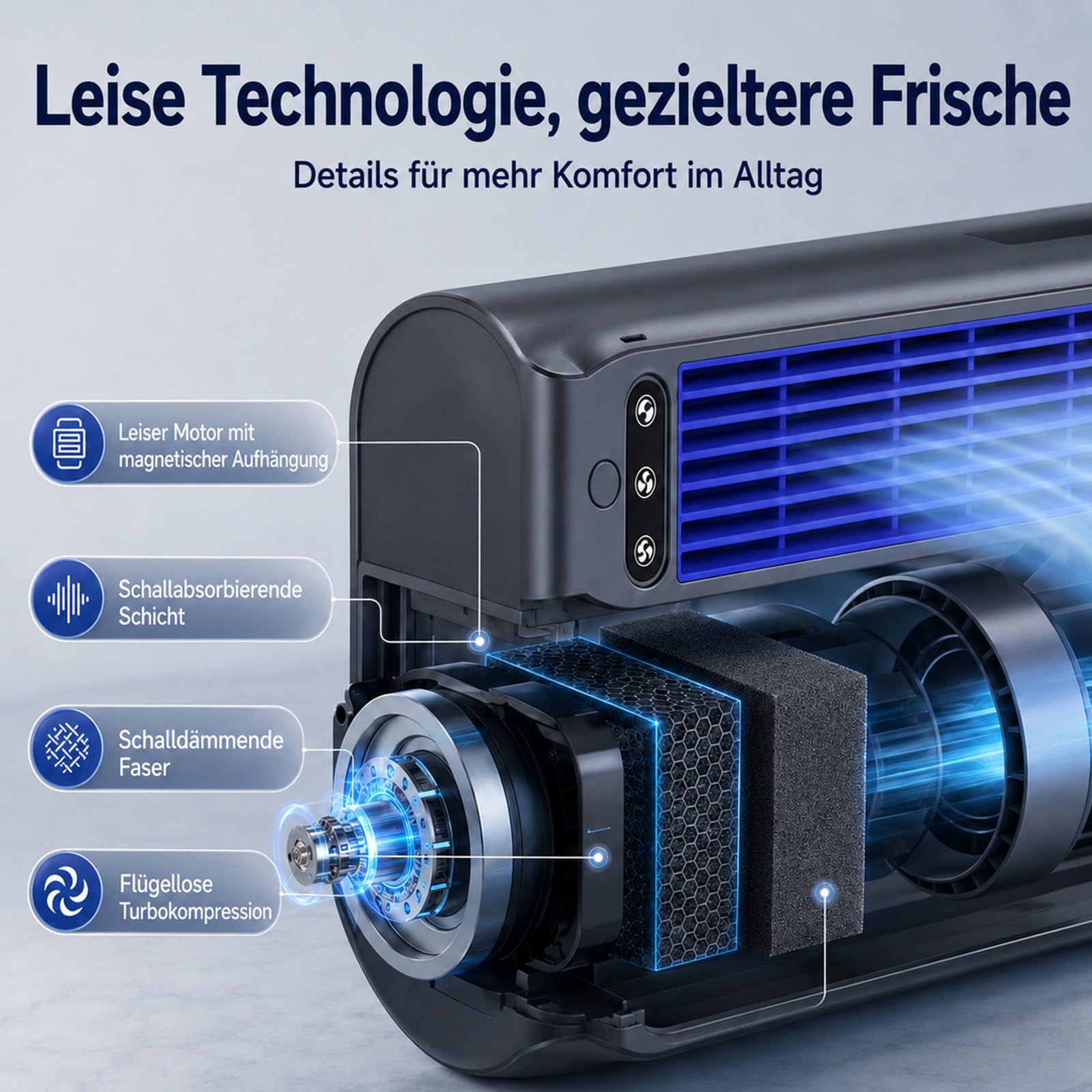 Coldeez Kühlkönig Cooling Ace Chill Pro Drei Leistungsstufen Wandaufhängung Ohne Bohren Tragbare Grau