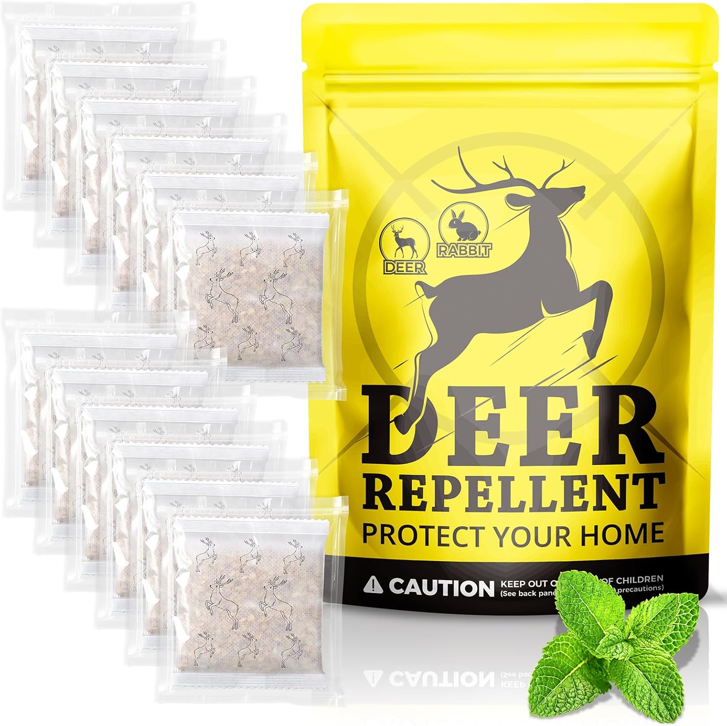 Deer Repellent 12 Packs, Deer and Rabbit Repellent for Plant Flower, Keep Deer Away from Orchard Farmland, Natural Deer Repeller Deer Stopper Outdoor, Deer Deterrent for Garden Yard Lawn Patio