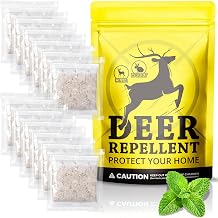 Lickoon Natural Deer Repellent for Outdoor Garden, 12 Pouches