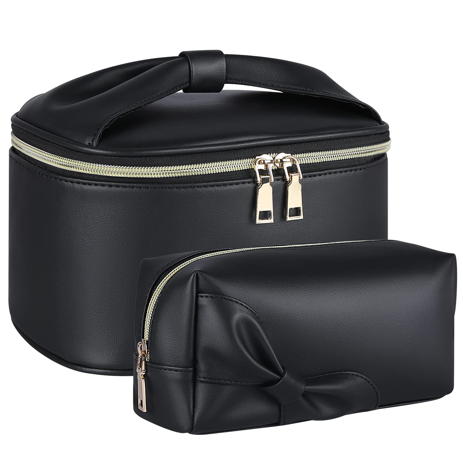 Dakuly Neceser Mujer Neceser Maquillaje Impermeable Neceser Viaje Organizador Grande Bolsas de Aseo Bolsa de Cosméticos para Niñas 2 Piezas Negro