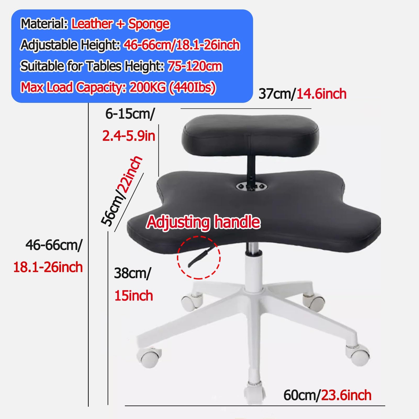 Chaise Ergonomique à Pieds croisés Generic - Moderne - Chaise de Bureau à Pieds croisés - Roulettes verrouillables - Améliore la posture assise - Cuir de fibre - Color5 - Uni - Bureau
