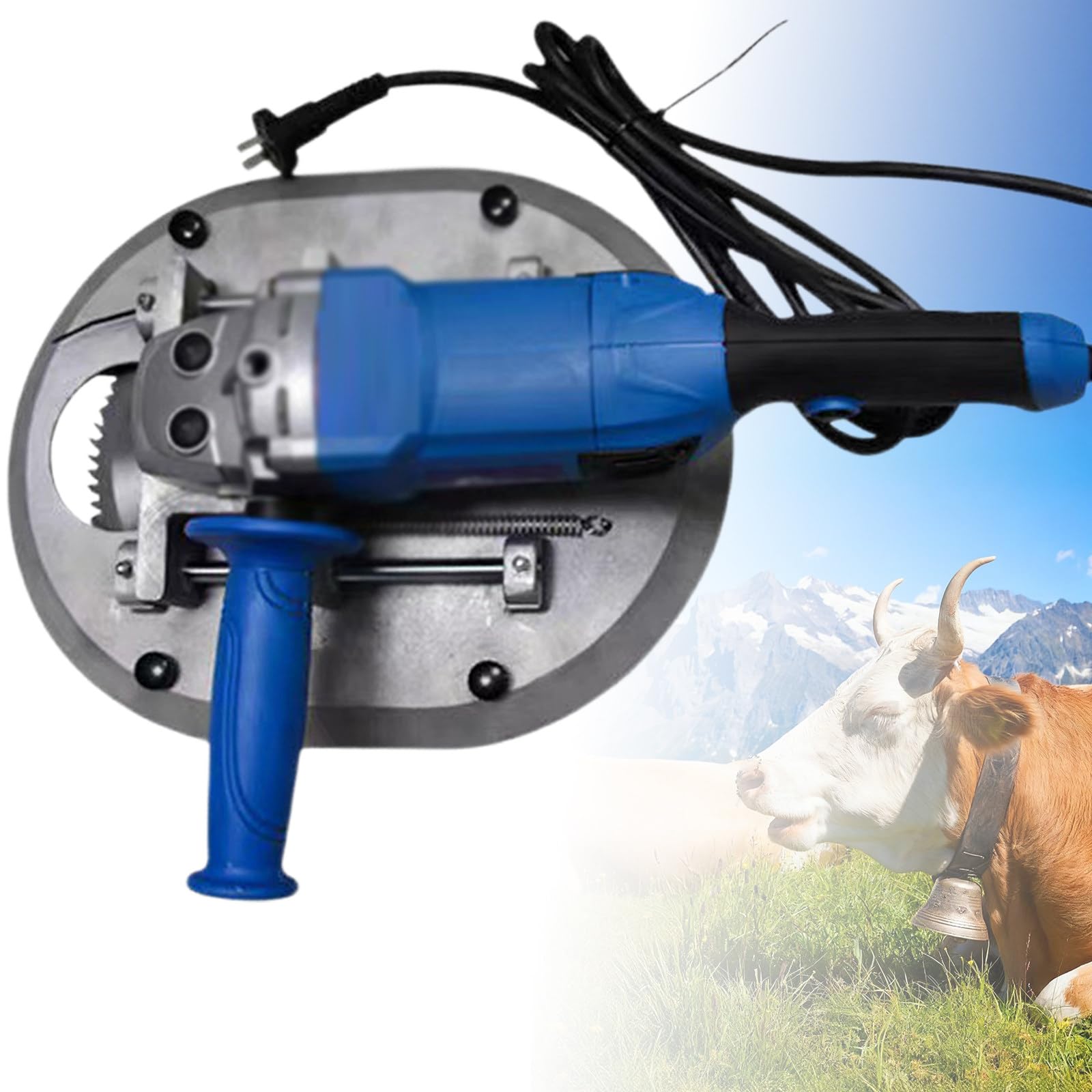 Sjyclaviger 1500w Professional Electric Animal Dehorner, Electric Dehorner, 8500r/Min Big Bull Horn Remover Cow Horn, for Cattle/Adult Cow/Sheep Horn Cutting Blue-200