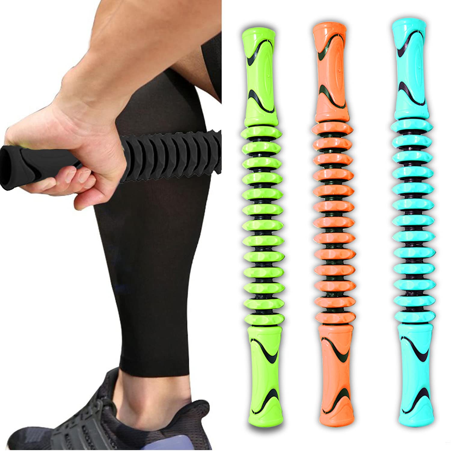 LETS PLAY® Professional Deep Tissue Massage Muscle Roller Stick for Athletes Body Massage Sticks Tools Muscle Roller Massager for Relief Muscle Soreness, Cramping and Tightness - 18 Inch - Assorted (B09V33XQ3J) Amazon Price History, Amazon Price Tracker