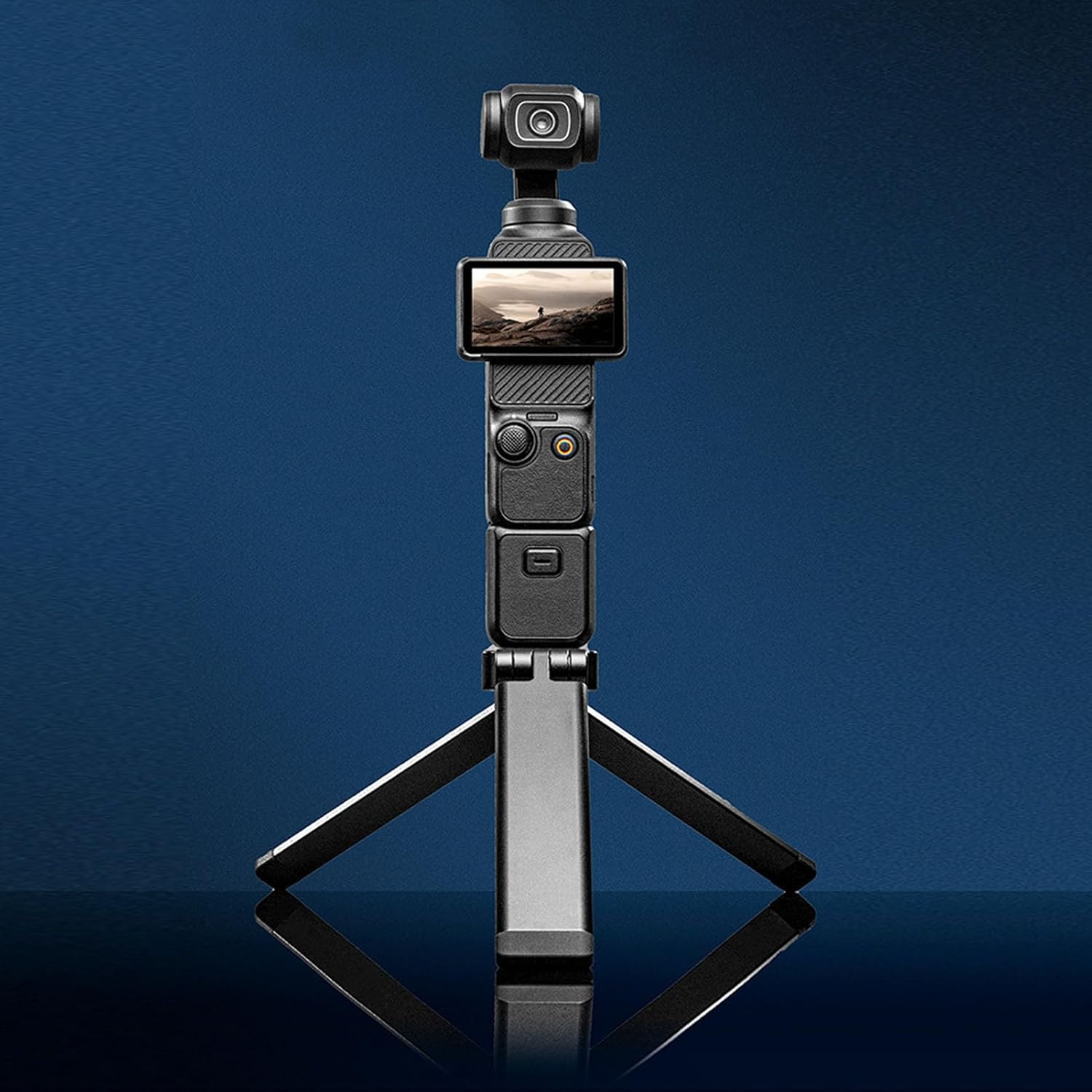 Zopsc Foldable Aluminum Magnet Tripod, Universal Tabletop Stand for Action Camera with 250 Adjustment, Non Slip Design, Concealed Hook, for Travel Vlogging Photography