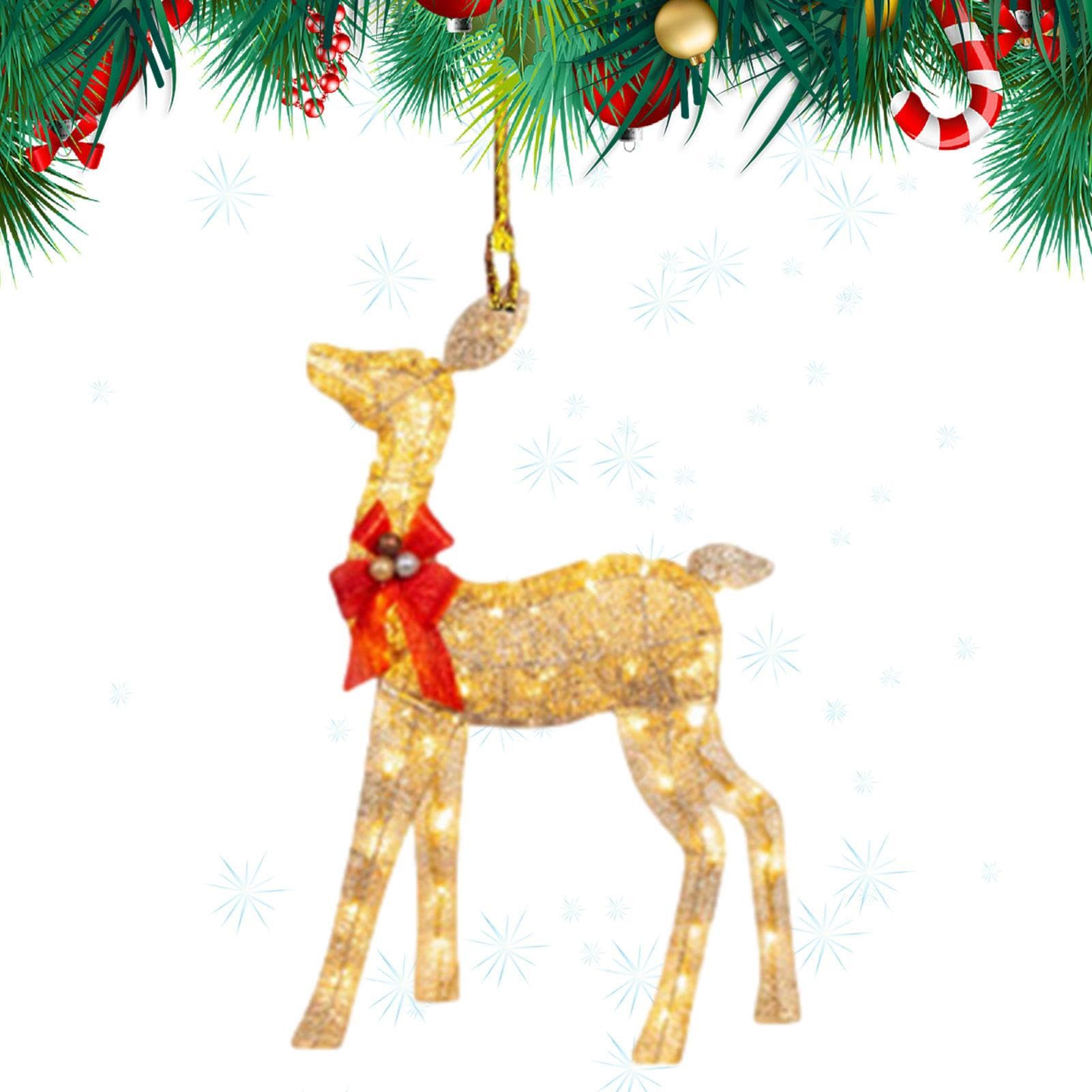 SICOHOME Ornamenti Natalizi A Forma Di Pavone Con Strass - Decorazioni Per Albero Di Natale Con Nastro Rosso - Regalo Elegante Per Donna - 2