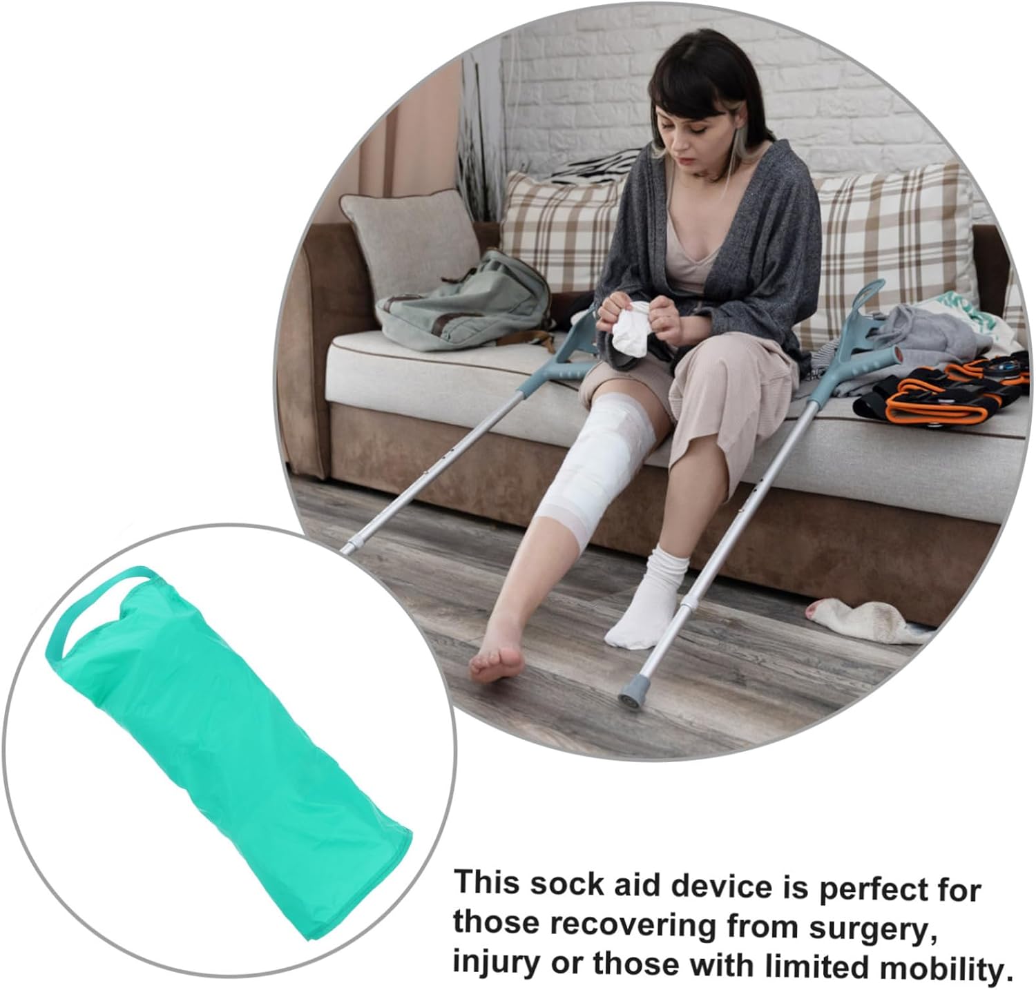 Compression Sock Aid Applicator for Seniors Easy Sock Tool for Mobility No Bending Required Material for Elderly and Pregnant Users