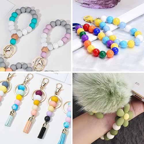 Miniatura 5 de 60 cuentas de silicona, cuentas de silicona negras de 0.472 pulgadas para hacer llaveros, collares, pulseras, cuentas redondas de silicona para