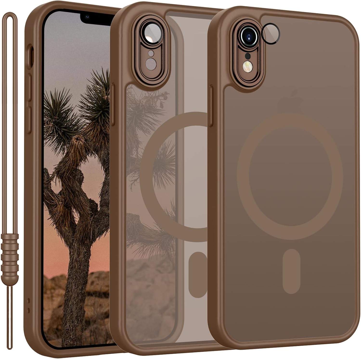 iPhone XR Hülle MagSafe-kompatibel, Magnetisch Dünn Matte Touch, Anti-Gelb Rutschfest Kratzfest Schutz Stoßfest, Dunkel Braun