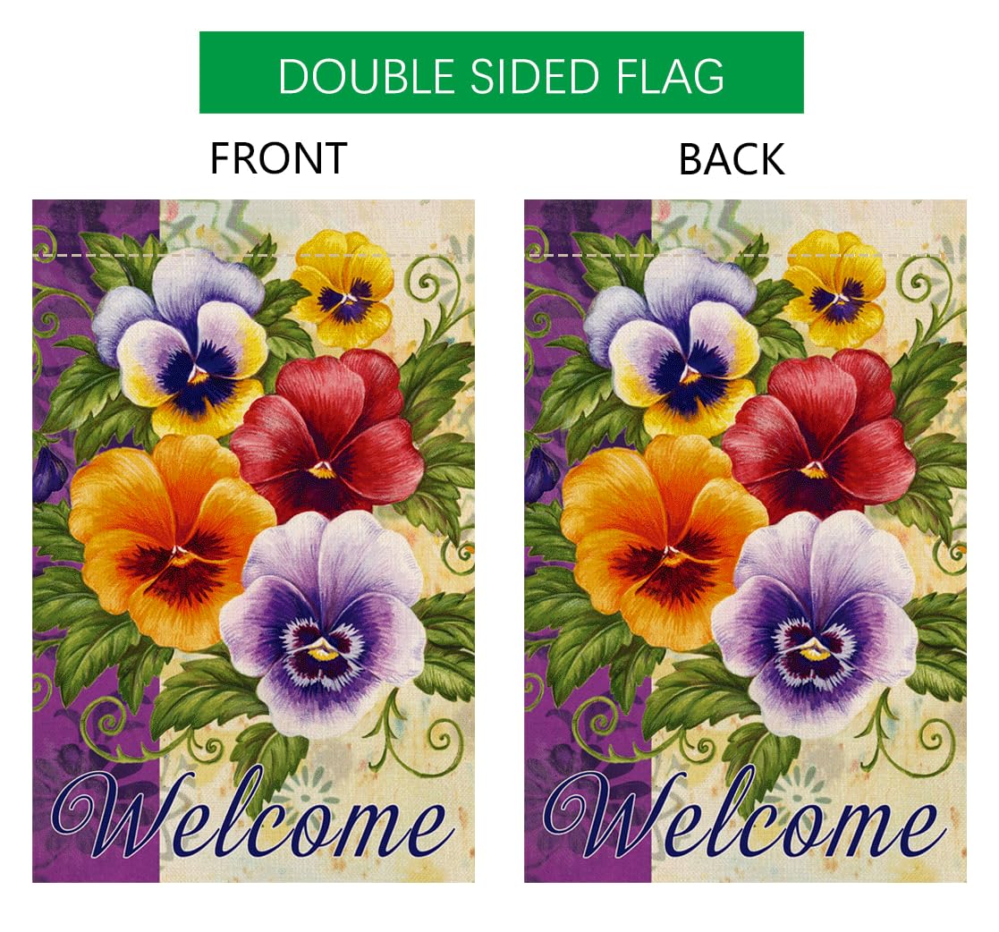 BLKWHT Gartenflagge 'Willkommensblumen' – Jute, Doppelseitig, 30,5x45,7 Cm, Für Frühling & Sommer