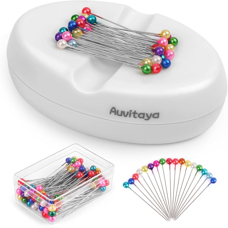 Auvitaya Magnetic Pin Holder, Pin Cushions for Sewing, Strong Magnet Pincushion, Cute Compact Needle Organizer, Bobby Pin Holder, Paper Clip Holder for Quilting, Sewing Accessories Magnetic Pin Dish