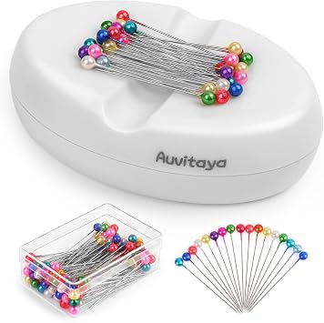 Auvitaya Magnetic Pin Holder, Pin Cushions for Sewing, Strong Magnet Pincushion, Cute Compact Needle Organizer, Bobby Pin Holder, Paper Clip Holder for Quilting, Sewing Accessories Magnetic Pin Dish