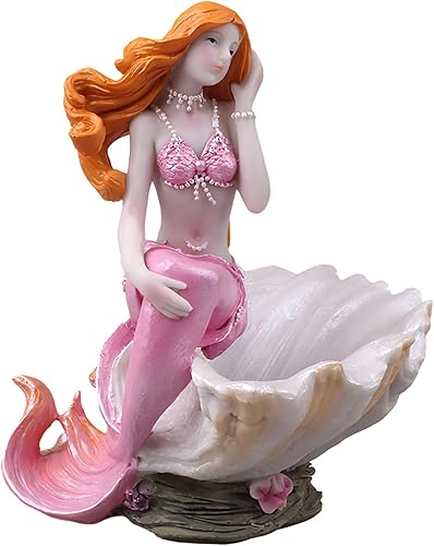 Miniatura 10 de Figuritas de sirena, adorno de acuario, resina, estilo mediterráneo, sirena, princesa, manualidades, estatua, organizador de almacenamiento de