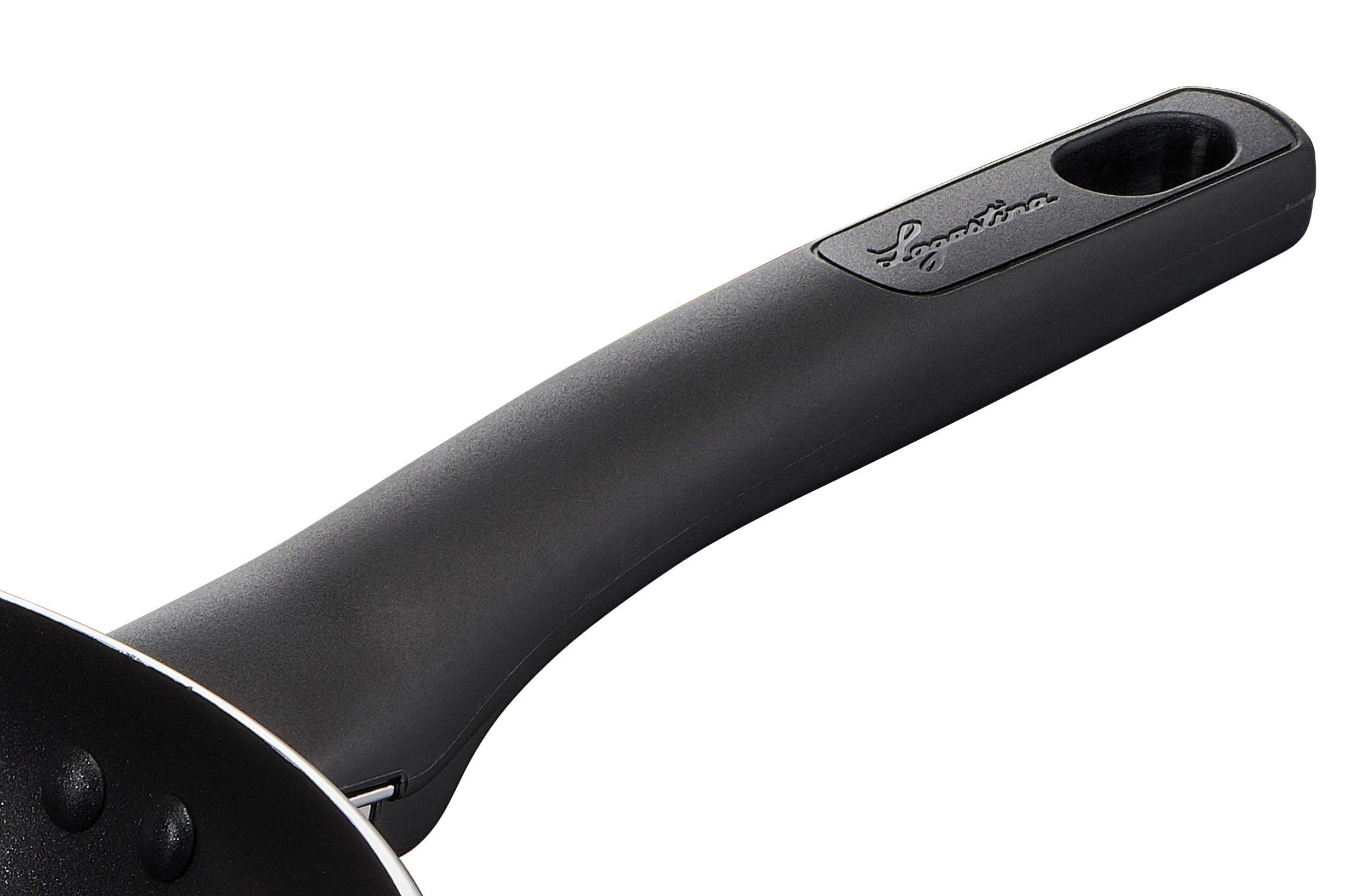 Lagostina Cucina Mediterranea Padella Ø 20 cm per Induzione, Alluminio Antiaderente, con Indicatore Cottura Thermo-Signal, Rosso