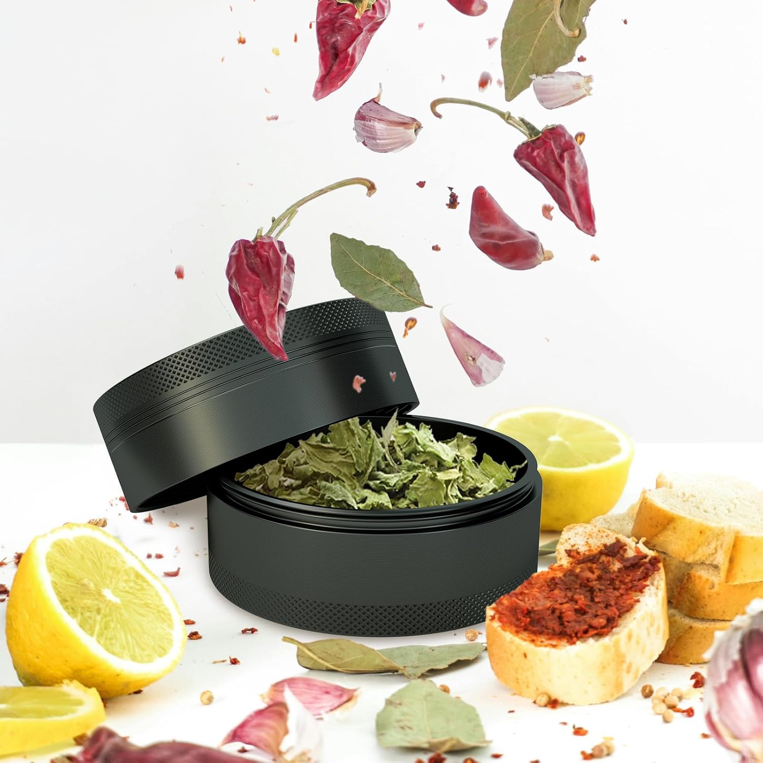 Grinder, Large 3.0” Aluminum Spice Grinder Metallic Black
