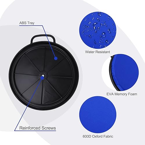 Miniatura 5 de ZAIXIA Asiento de cubo de 5 galones, asiento giratorio de 360 grados, tapa de asiento de cubo con funda impermeable para caza de pato paloma, pesca,
