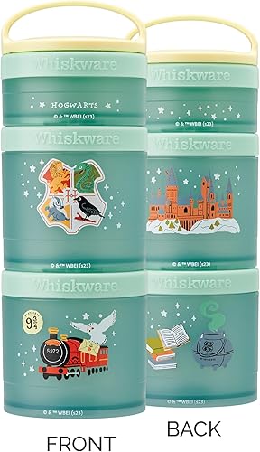 Miniatura 7 de Whiskware Harry Potter - Recipientes apilables para bebés, niños y niños pequeños, 3 tazas apilables para aperitivos para la escuela o viajes, aptos