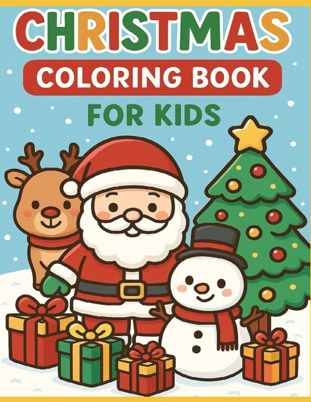 Christmas coloring book for kids: Celebrate the joy of Christmas with this adorable kawaii coloring book!