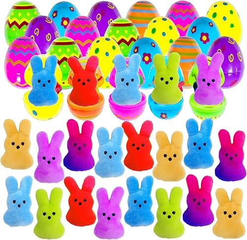 24 piezas de huevos de Pascua prellenados con conejito de peluche, juguetes de animales para decoraciĂłn de llavero, juguete de peluche ideal para 24 piezas de huevos de Pascua prellenados con conejito de peluche, juguetes de animales para decoraciĂłn de llavero, juguete de peluche ideal para