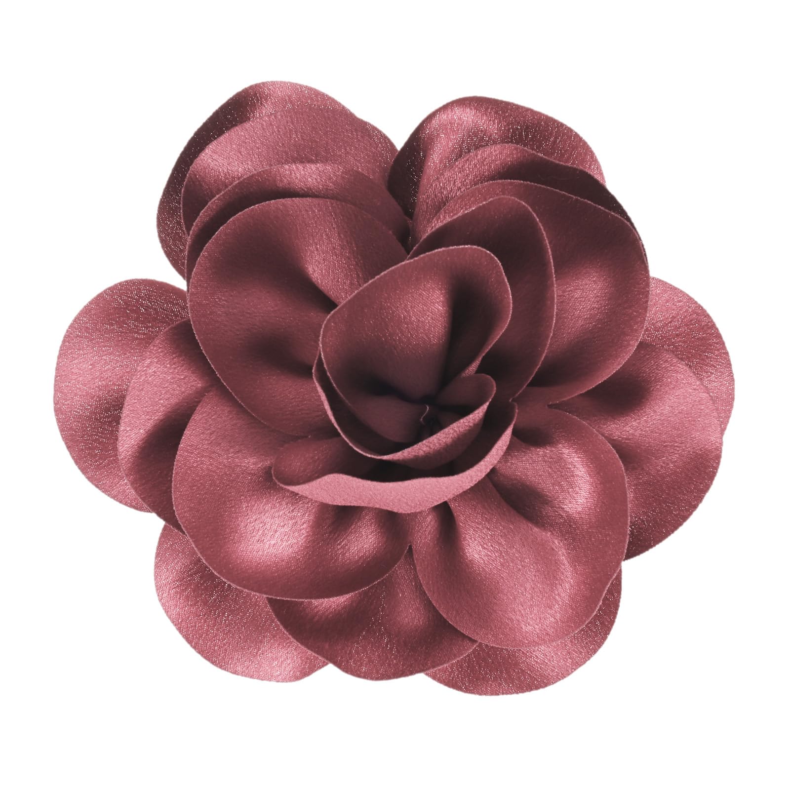 M METERXITY Rose Flower Brooches and Pins for Women 5.5 Inch Lapel Pins Dainty Satin Fabric Big Camellia Hair Flowers Clips for Wedding/Parties/Clothes/Jewelry [14cm
