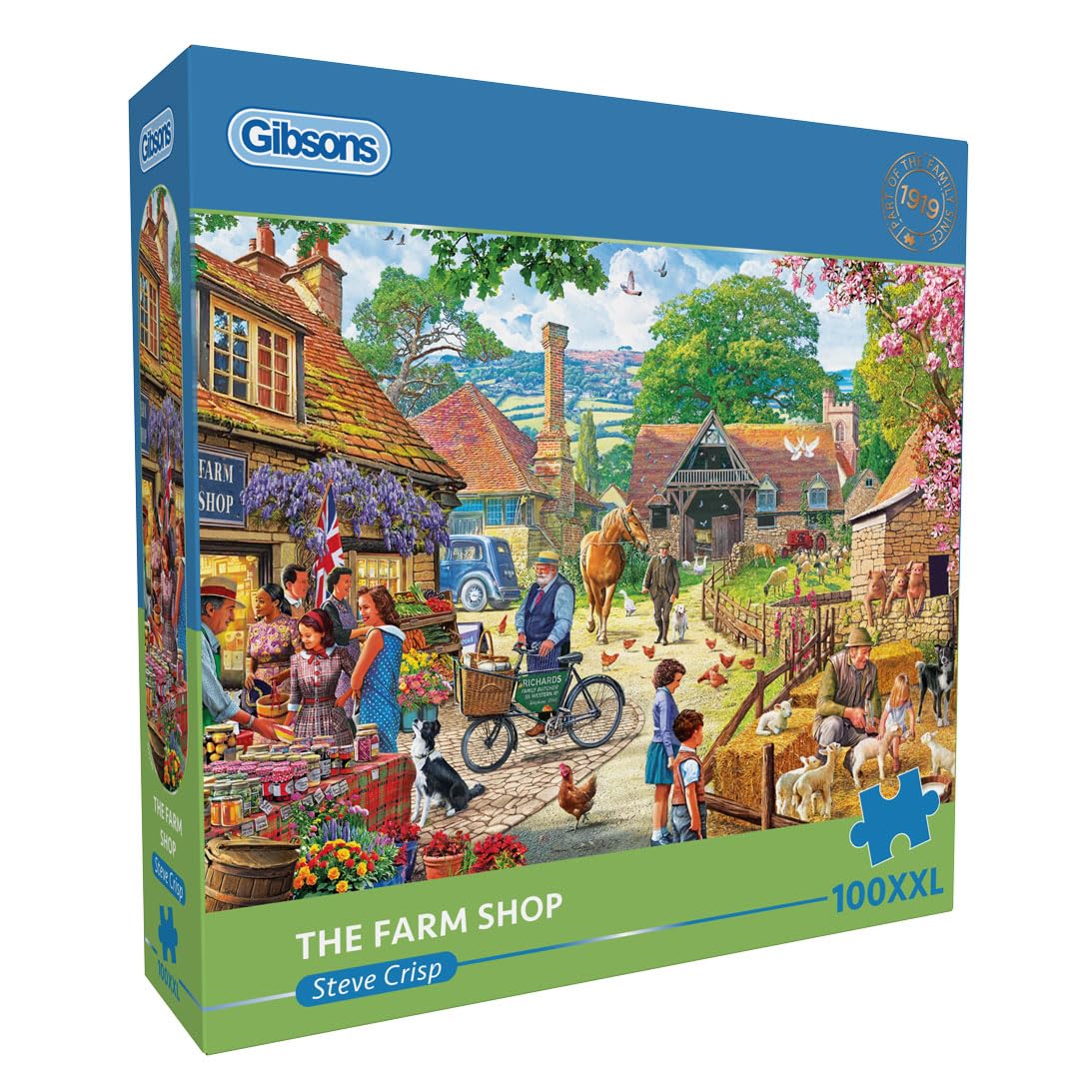 Gibsons The Farm Shop 100XXL Piece Jigsaw Puzzle for Adults, Summer Countryside Scene by Steve Crisp, Extra Large Pieces