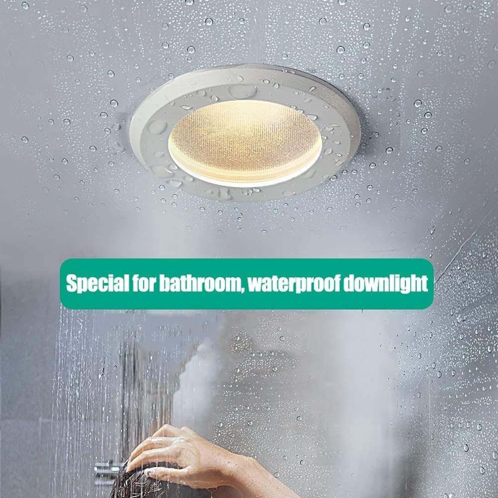 Faretto da Incasso A LED Impermeabile 7w Lampada A LED da Incasso Spot Light Illuminazione Interna Domestica per Doccia WC Faretto Impermeabile, 10pcs, 3000K