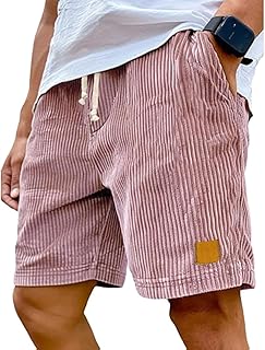 Pacificozy Men's Shorts, 2025 Trendy Casual Corduroy Drawstring Elastic Waist Mokaloha Short