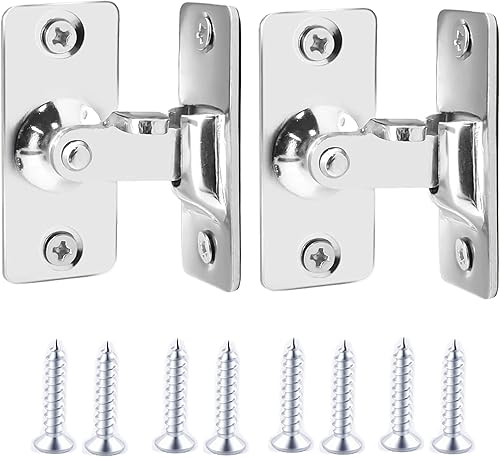 Paquete de 2 pestillos de puerta de tamaño mini de 90 grados, cerradura de puerta pequeña de granero con perno deslizante, pestillo de bloqueo de