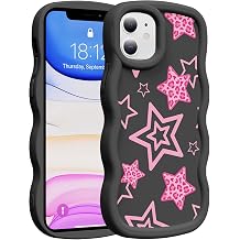 for iPhone 11 Case, Aesthetic Y2K Bling Sparkle Stars for Women Girls, Full Camera Lens Protection, Shockproof Slim Soft TPU Protective Phone Cover, Black-Star