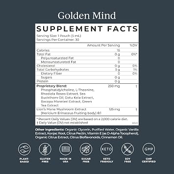 CYMBIOTIKA Liquid Mushroom Supplement & Golden Mind Nootropic Brain Booster Liquid Supplement Bundle, Brain Nootropic & Immune System Booster, Supports Energy & Focus, Reduces Brain Fog, Easy to Use