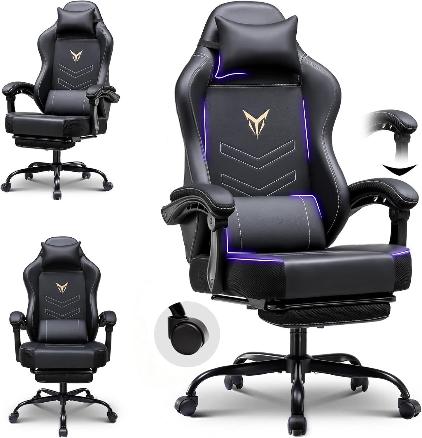 GTPLAYER Gaming Chair with Footrest Ergonomic Office