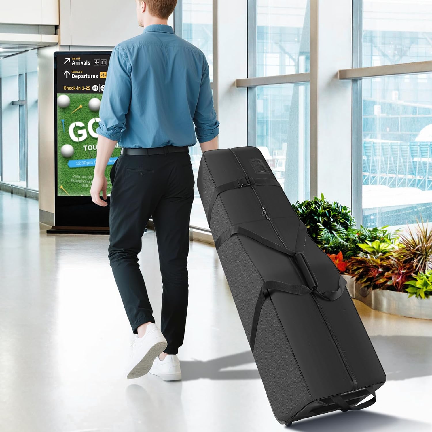 Golf Travel Bags for Airlines with Wheels, Soft-Sided 900D Oxford Cover, Padded Club Protection, Universal Fit Golf Gifts for Men and Women - Image 7