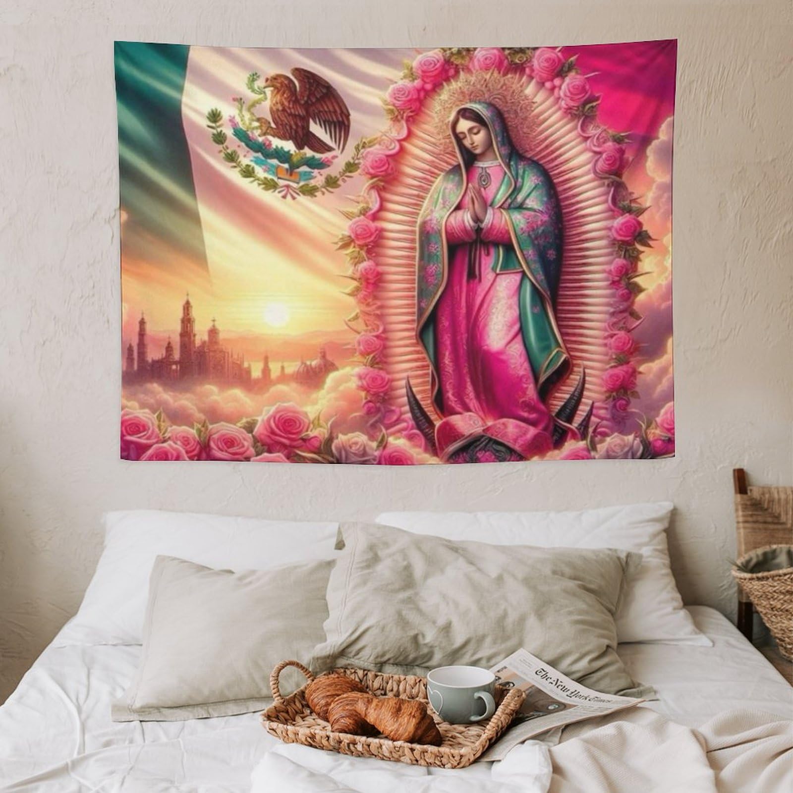 Amazon.com: HYBIYING Wall Tapestry Our Lady of Guadalupe Virgin