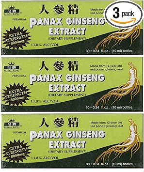 Royal King Panax Ginseng Extract with Alcohol 8000 mg 30 Vial (3 Boxes)