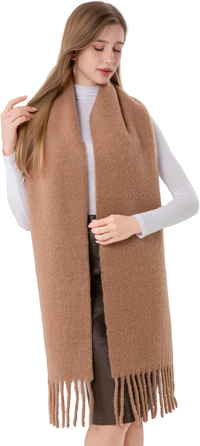 Wool Scarf Wrap With Gift Box for Women Men Gift Idea 93"x12" Large winter Warm Scarf