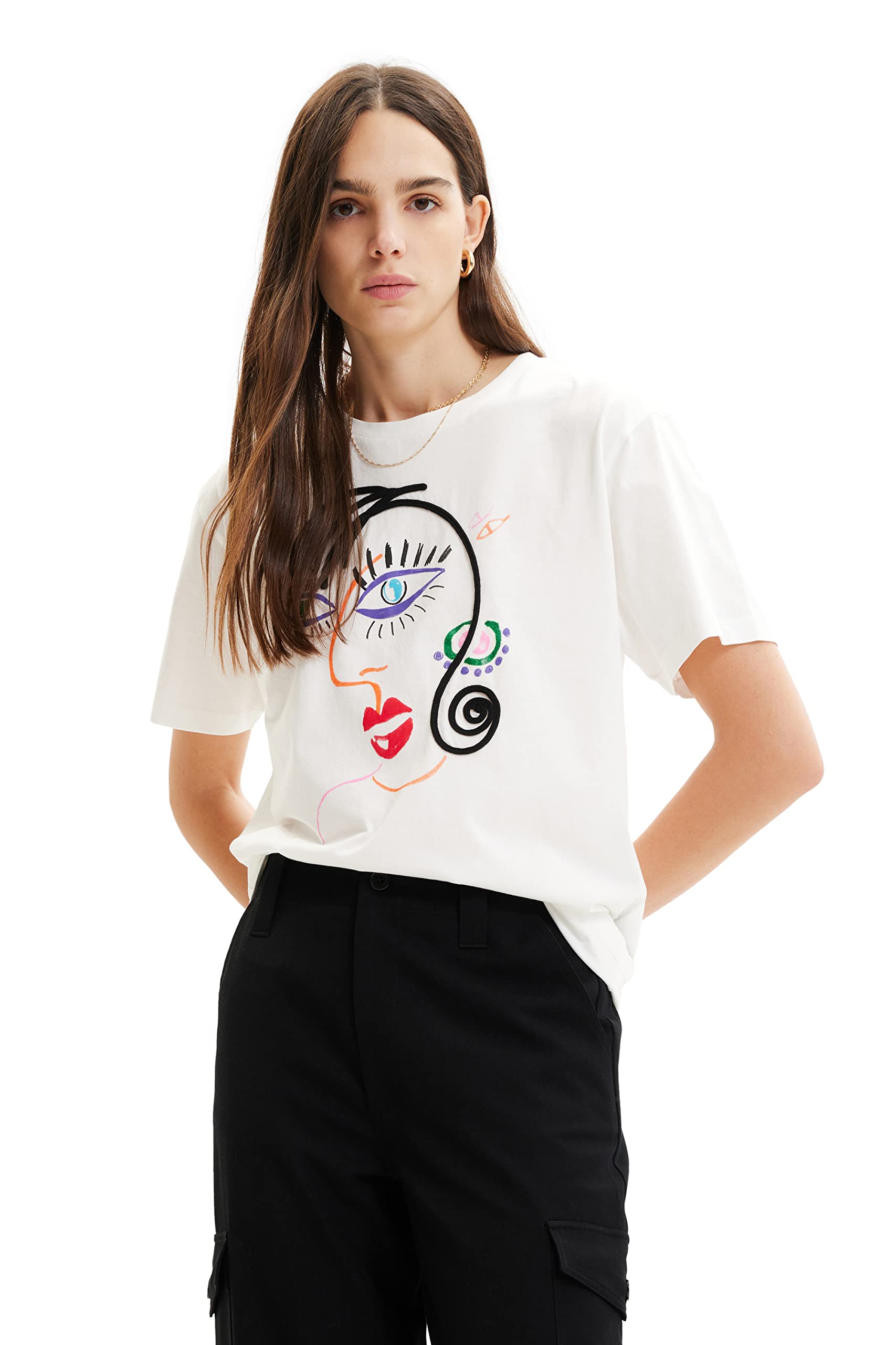 Desigual Mujer Blanco Camiseta De Xxl