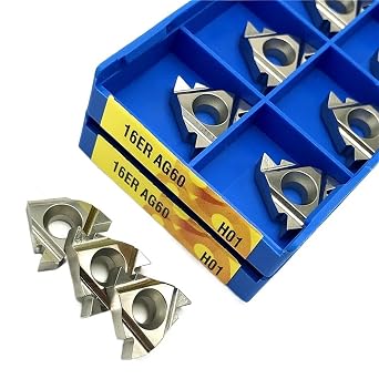 Indexable Lathe Carbide Insert 10PCS 16ER AG60 H01 Thread Turning Tool Metal Lathe Tools Thread Turning Tool CNC Copper Aluminum Processing16ER AG60 H01
