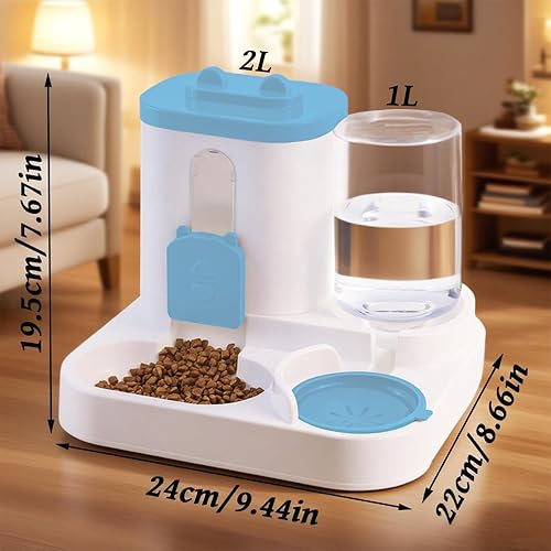 Miniatura 2 de Gravity - Comedero automático para gatos y dispensador de agua, 2 en 1, paquete de 2 unidades de autoalimentación de gran capacidad para perros
