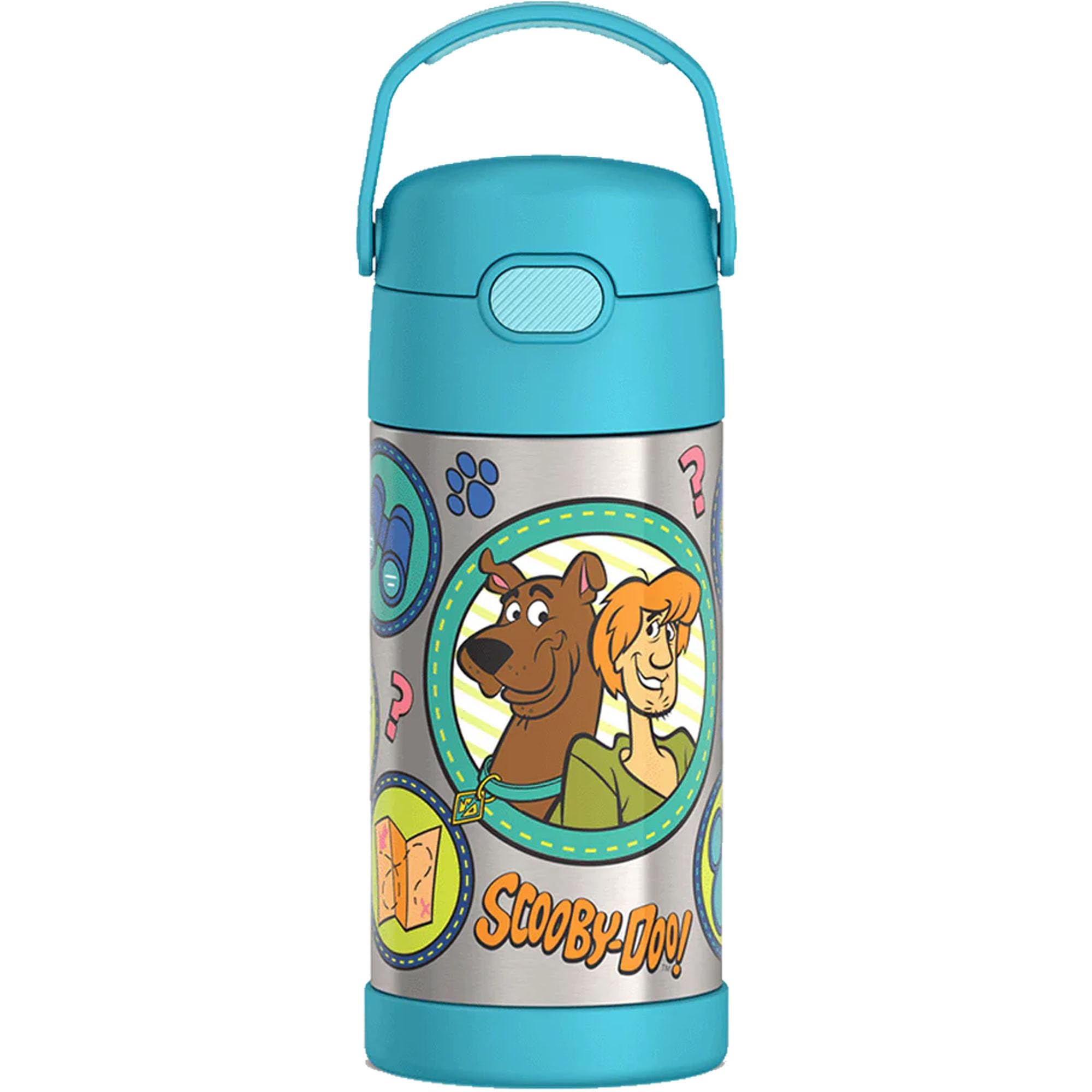 THERMOS FUNTAINER Water Bottle with Straw - 12 Ounce - Kids Stainless Steel Vacuum Insulated Water Bottle with Lid, Scooby-Doo