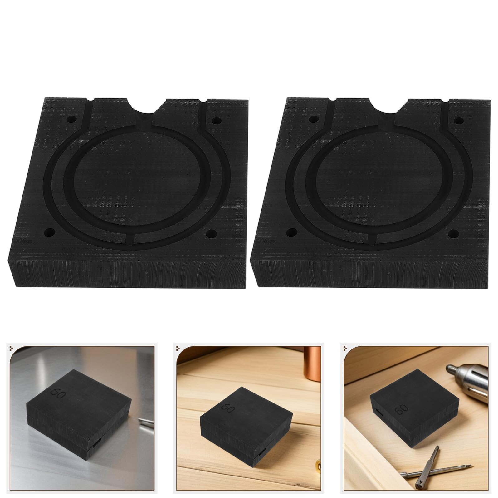 SHINEOFI Creuset Outil Réutilisable en Graphite Noir pour Fusion de Métaux Précieux Minimisant la Perte de Métal pour Fabrication de Bijoux et Artisanat DIY