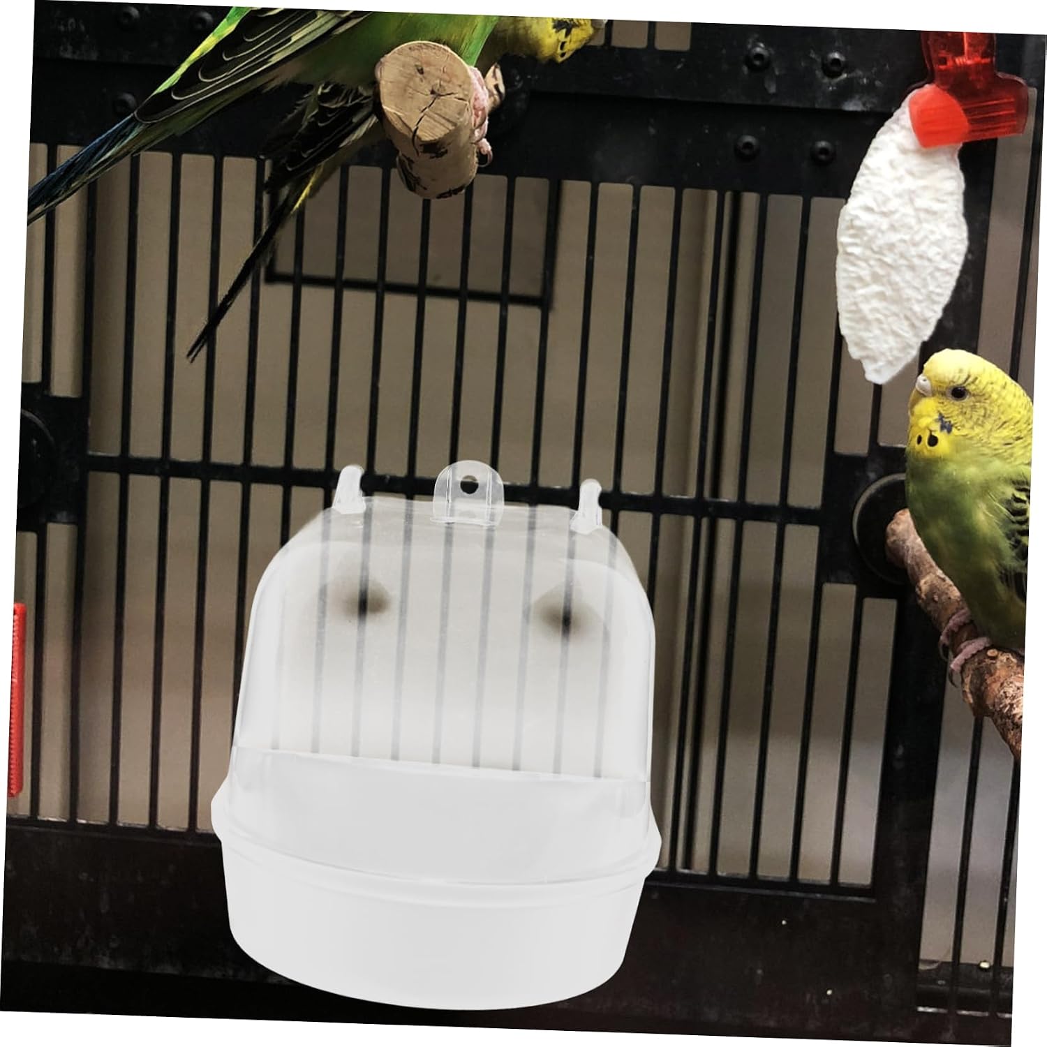 Caged Bird Bath for Cockatiel Bird Bath for Deck Space-Saving Hanging Bird Bath Multifunctional Bird Bathing Tub