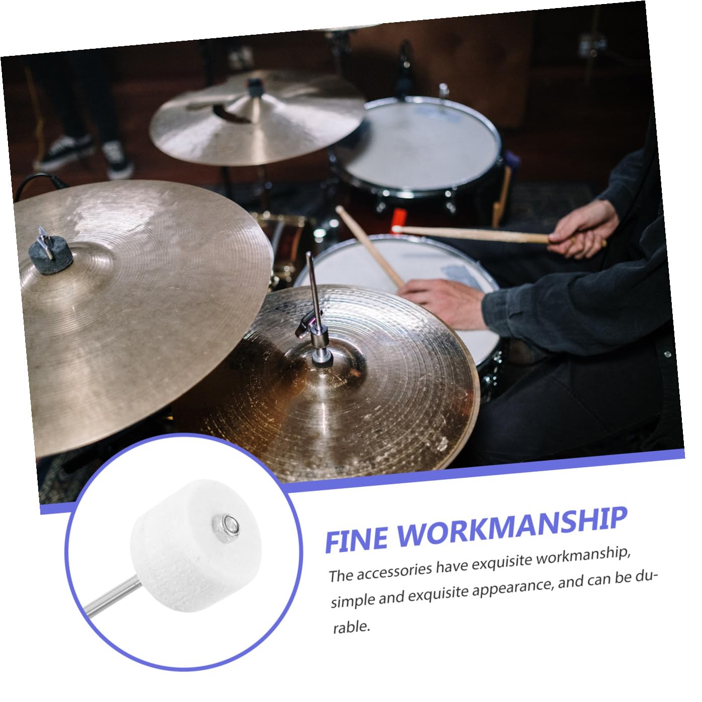 Healeved Pedale Grancassa Singolo per Batteria Accessorio Pedale per Batteria Professionale per Principianti Accessorio di Ricambio Durevole per Strumenti a Percussione per Batteristi