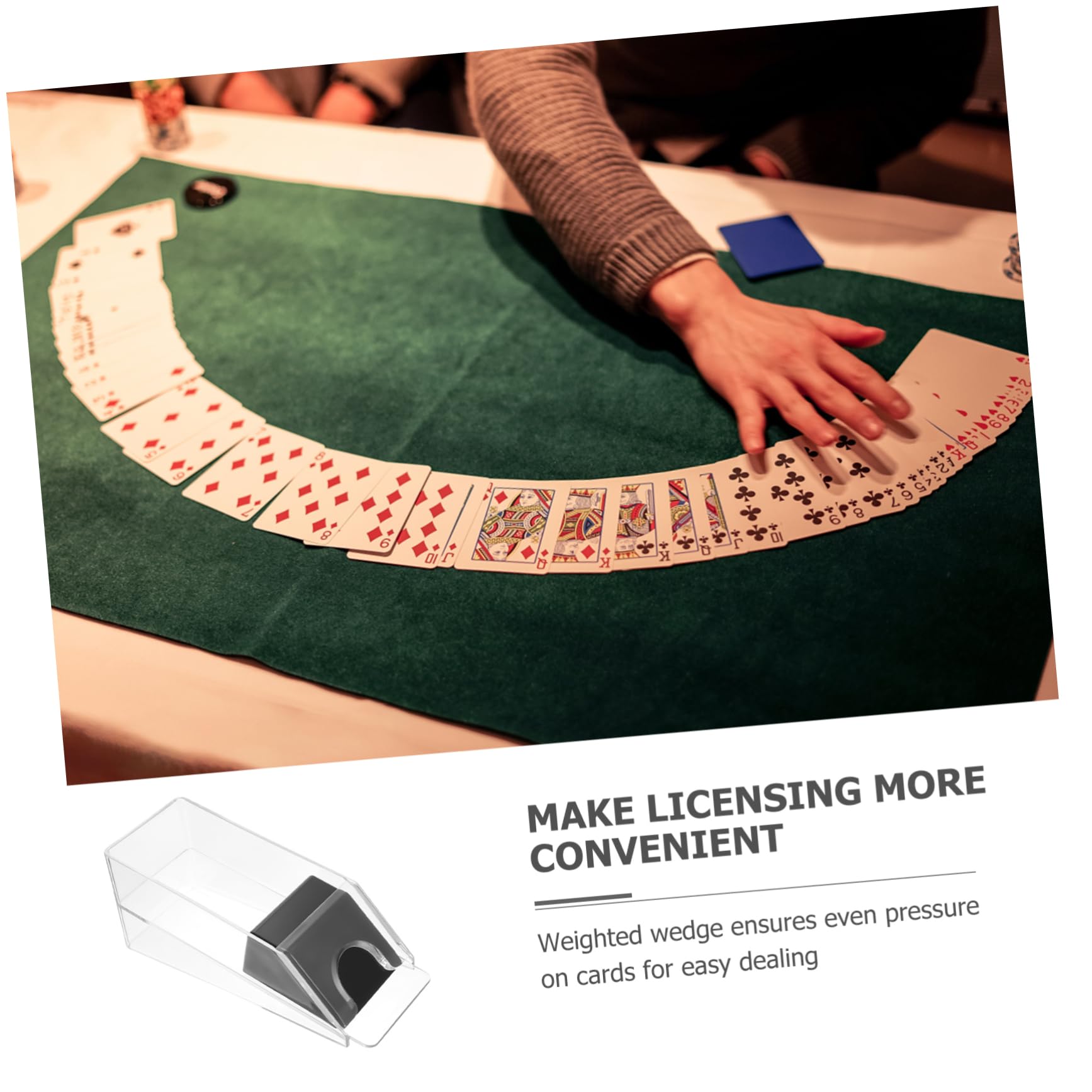 TOYANDONA 1pezzi Dispenser Di Carte Acrilico Per Giochi Da Tavolo Accessorio Pratico Per Poker Struttura Unica e Facile Da Usare Mantiene Le Carte Ordine Graffi Per Feste e Serate Di Gioco