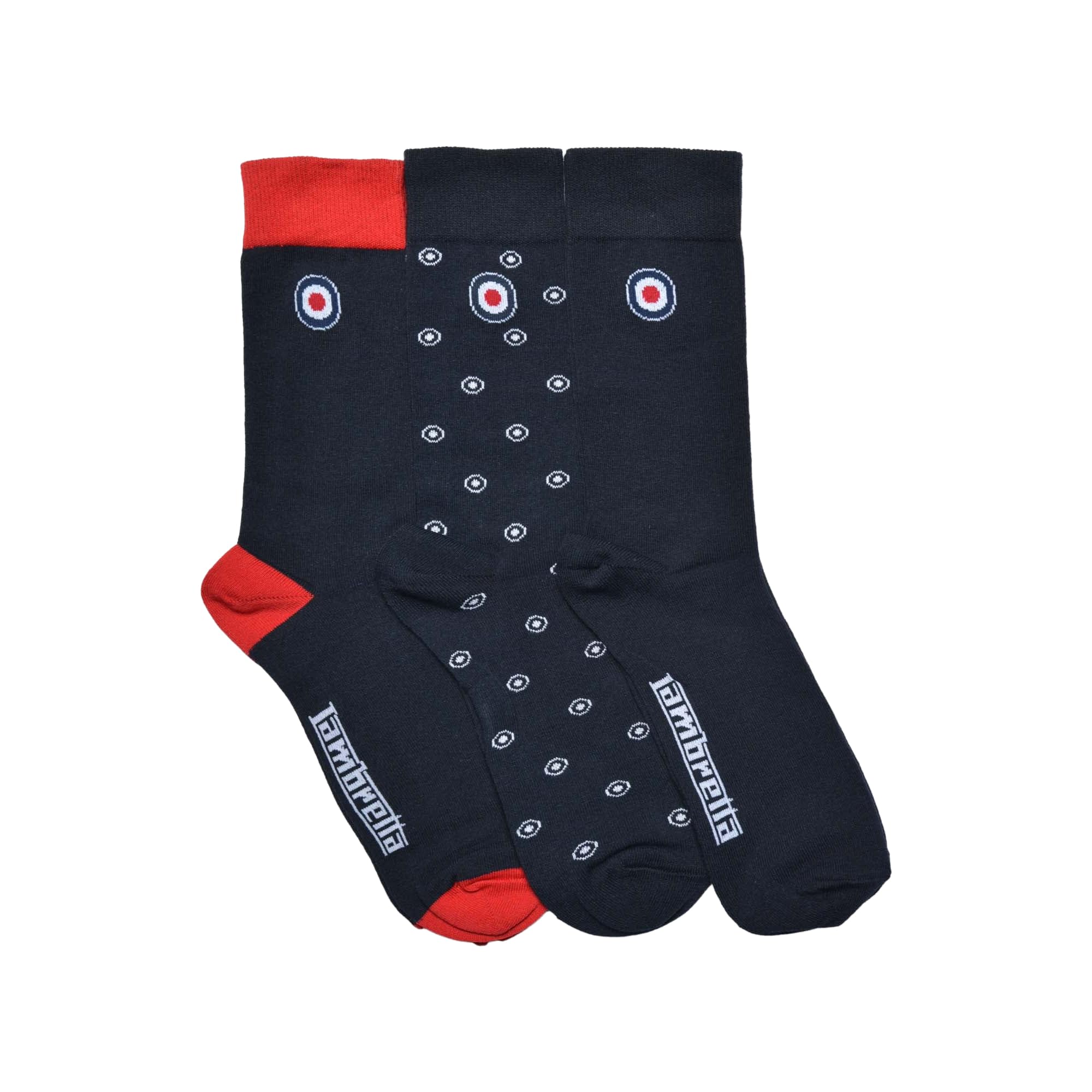 Lambretta Mens Paisley Socks (Pack of 3) (6 UK-11 UK) (Navy/Red/White)