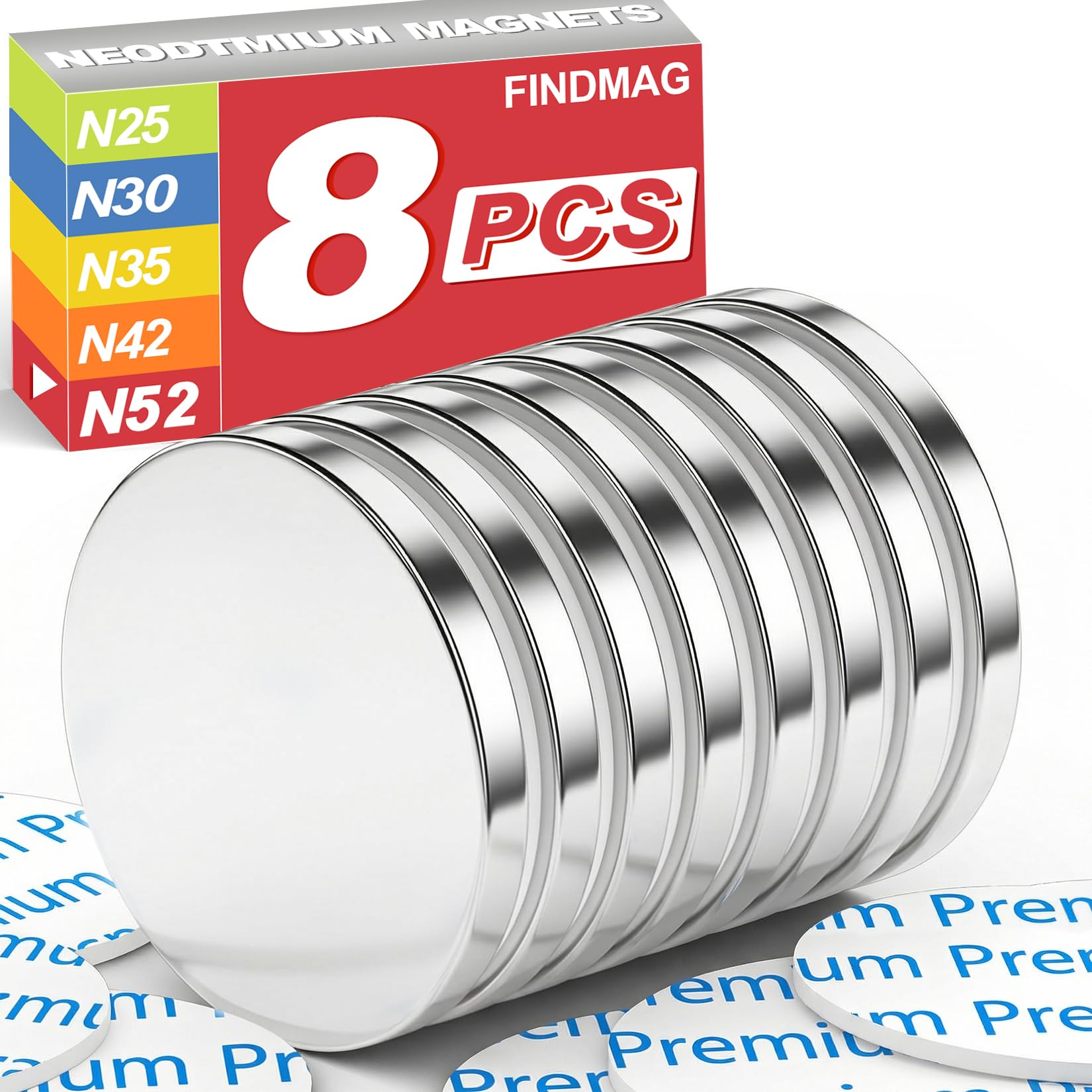 FINDMAG 20 Pack Magnets, Strong Neodymium Disc Magnets, 1.18'' D x 1/8'' H — Amazon image 9