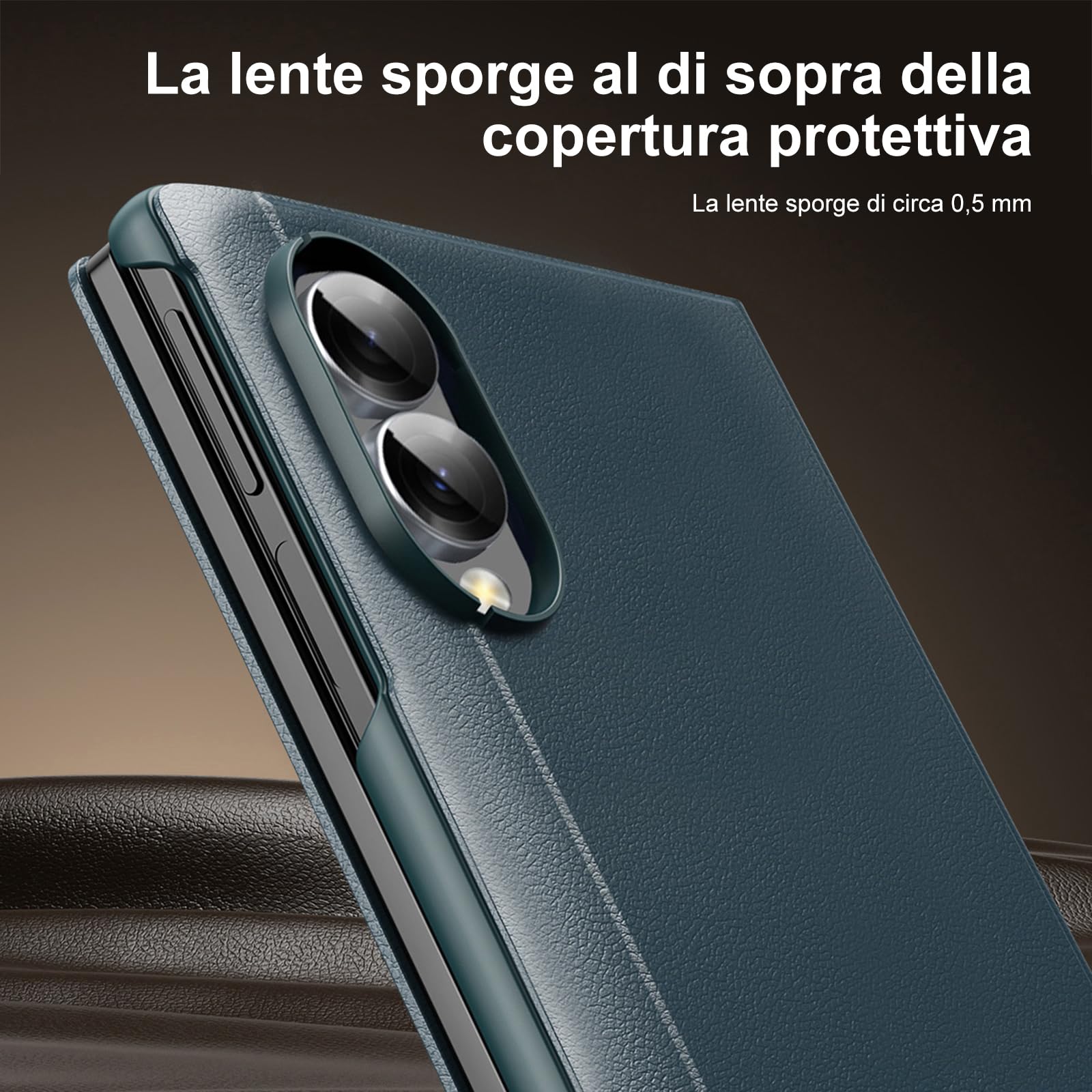 Cover per Samsung Galaxy Z Fold 8, Custodia a Libro con Finestra Smart