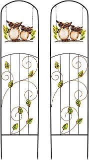 Solar-Powered Iron Plant Trellis with Lights,Voumsil Outdoor Garden Clim...